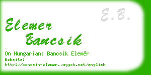 elemer bancsik business card